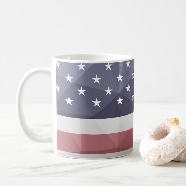 Mug Drapeau américain Rouge Blanc Bleu Amérique Mesh g (Avec donut)