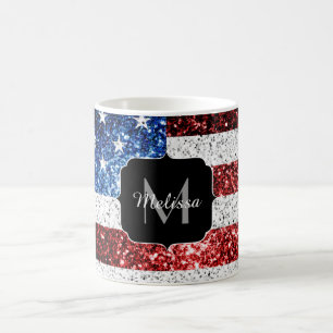 Mug Drapeau américain rouge blanc brillant parties sci