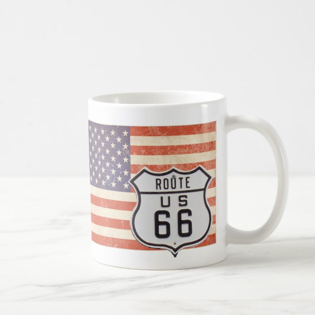 Mug Drapeau américain Route 66 (Droite)
