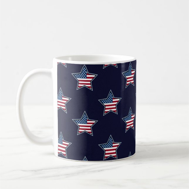 Mug Drapeau américain Star Bleu Étoiles et rayures (Gauche)