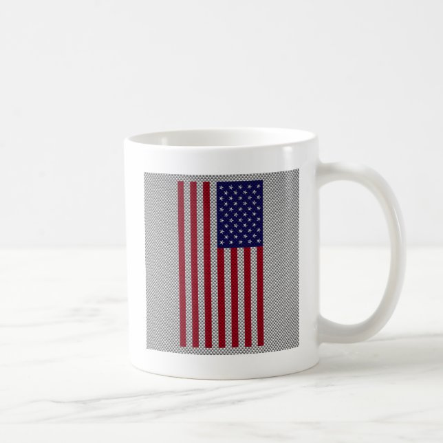 Mug Drapeau américain sur la fibre de carbone (Droite)