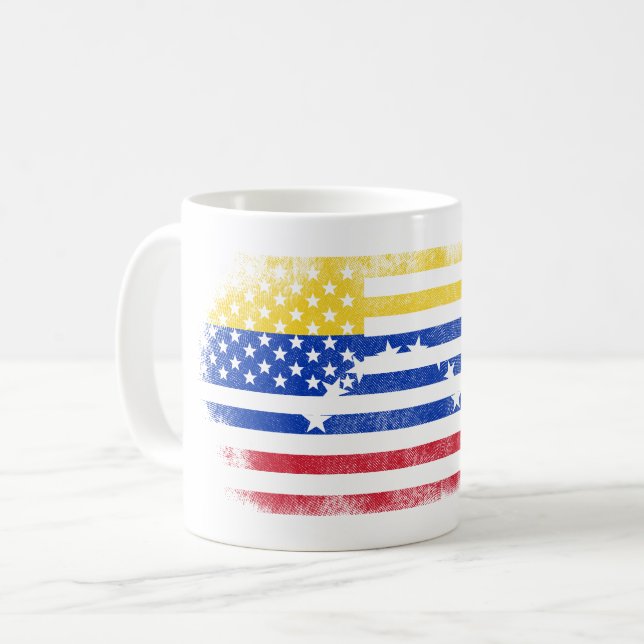 Mug Drapeau américain vénézuélien   Venezuela et (Devant gauche)