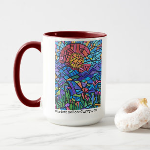 Mug Drapeau coloré du Colorado et paysage animé