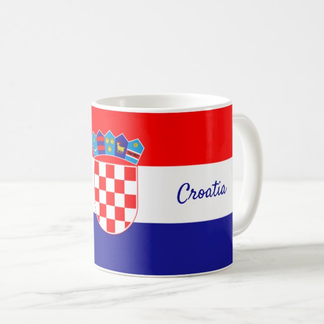 Mug Drapeau croate avec chèques rouges et blancs (Devant droit)