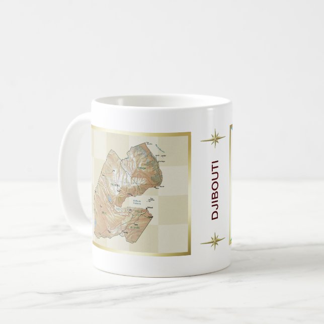 Mug Drapeau de Djibouti + Musique de la carte (Devant gauche)