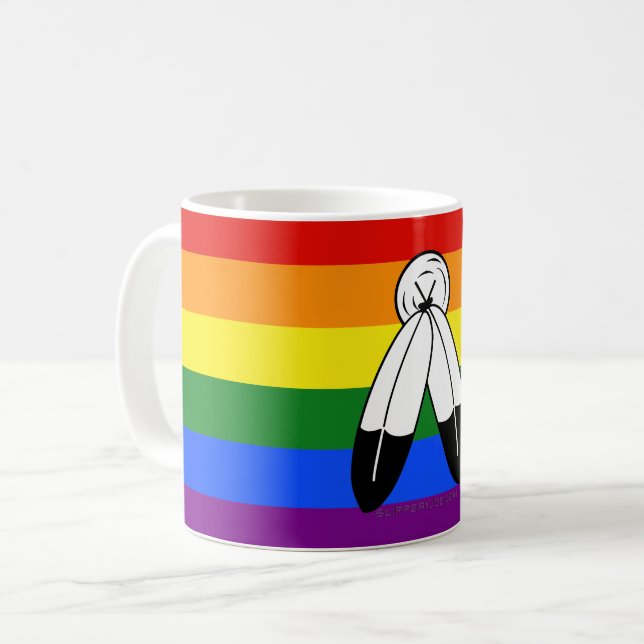Mug Drapeau de fierté bispirituel de SlipperyJoe's sym (Devant gauche)