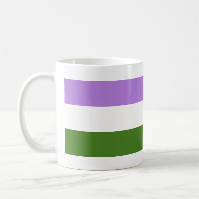 Mug Drapeau de fierté genderqueer (Gauche)