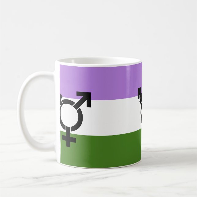 Mug Drapeau de fierté genderqueer (Gauche)