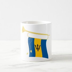 Mug Drapeau de la Barbade avec Bugle Patriotique Caraï