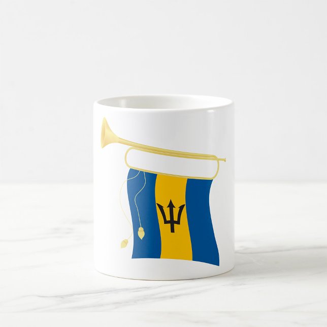 Mug Drapeau de la Barbade avec Bugle Patriotique Caraï (Créateur téléchargé)