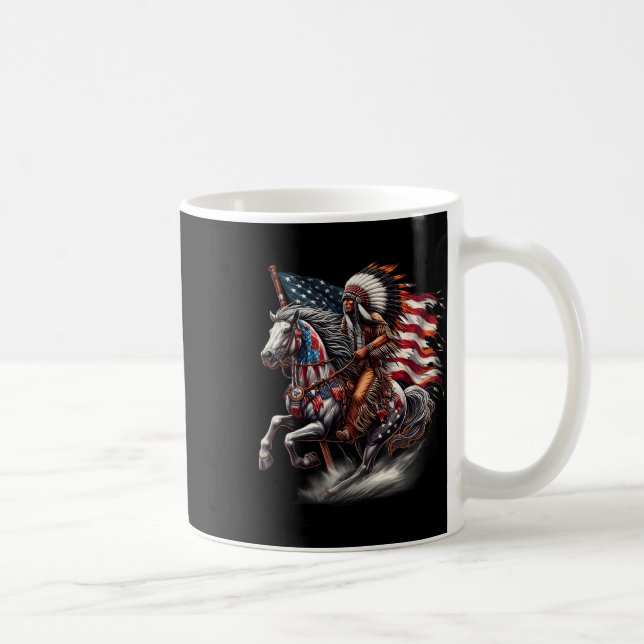 Mug Drapeau de la fête des Amérindiens Cheval d'équita (Droite)