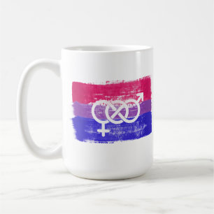 Mug Drapeau de la fierté du symbole bisexuel peint