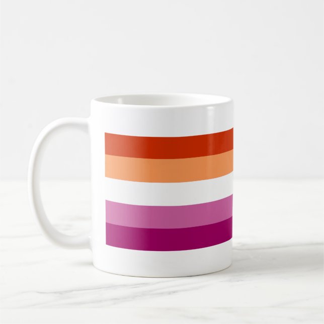 Mug Drapeau de la fierté lesbienne (5 bandes) (Gauche)