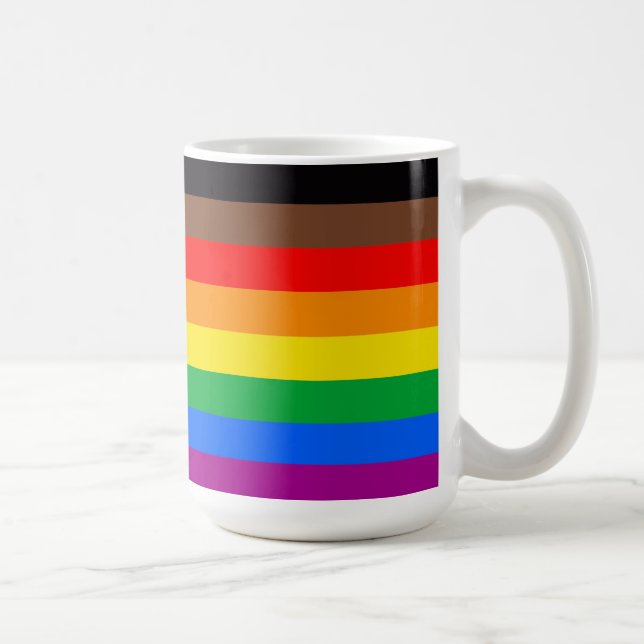 Mug Drapeau de la fierté LGBT à 8 bandes (Droite)