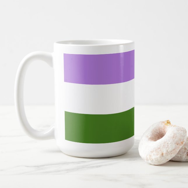 Mug Drapeau de la fierté queer (Avec donut)