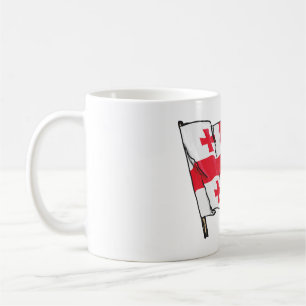 Mug Drapeau de la Géorgie rouge et blanc à cinq croix