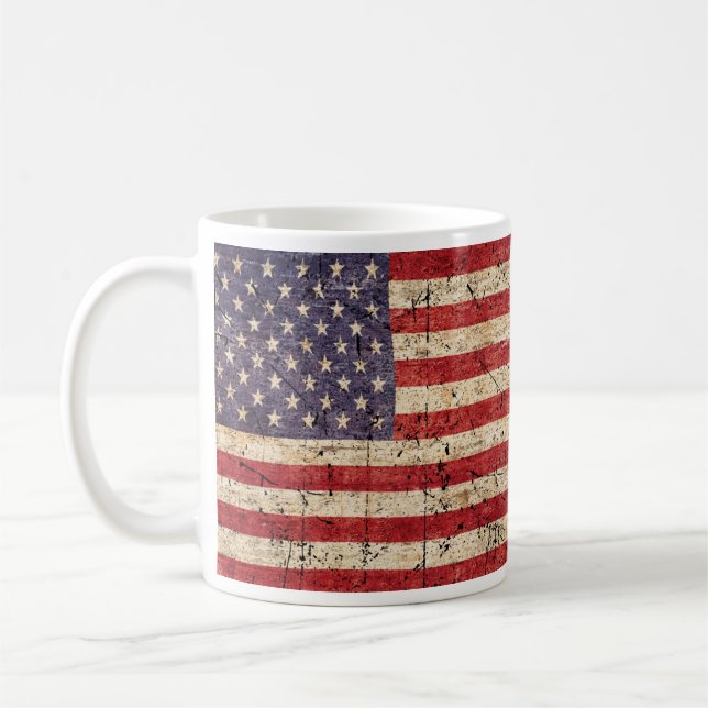 Mug Drapeau de la Thaïlande et Drapeau des Etats-Unis, (Gauche)