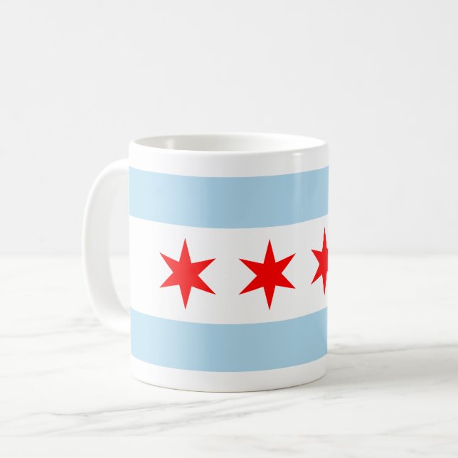 Mug Drapeau de la ville de Chicago (Illinois) (Devant gauche)