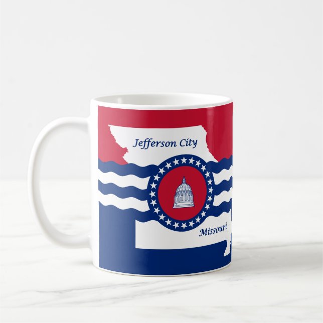 Mug Drapeau de la ville de Jefferson, Missouri Coffee  (Gauche)