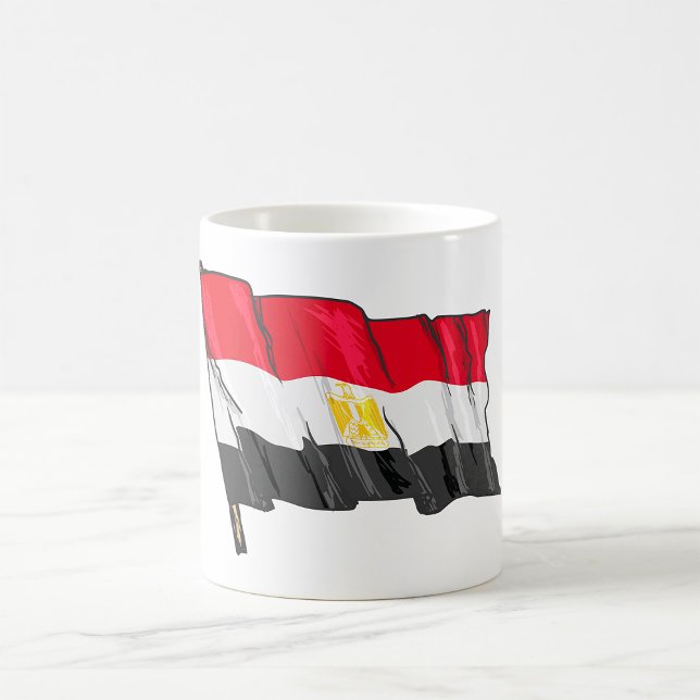 Mug Drapeau de l'Égypte en détresse dessiné à la main (Créateur téléchargé)