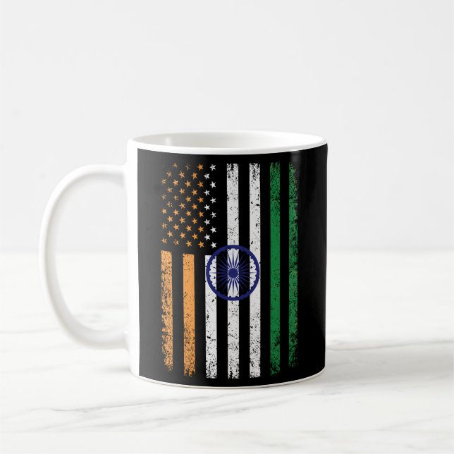 Mug Drapeau de l'Inde des Etats-Unis 4 juillet Inde pa (Gauche)