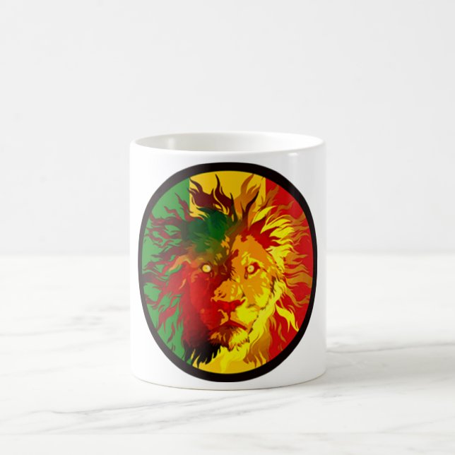 Mug drapeau de lion de reggae de rasta (Centre)