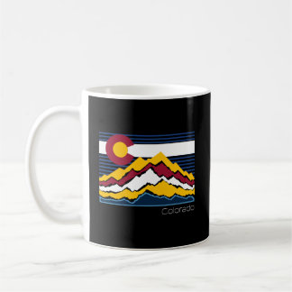Mug Drapeau de montagne du Colorado Graphisme Vintage