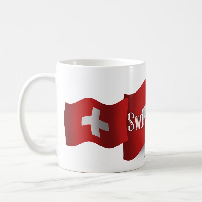 Mug Drapeau de ondulation de la Suisse (Gauche)