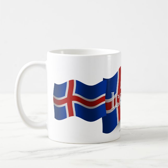 Mug Drapeau de ondulation de l'Islande (Gauche)