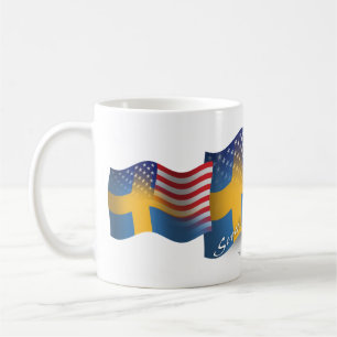 Mug Drapeau de ondulation Suédois-Américain