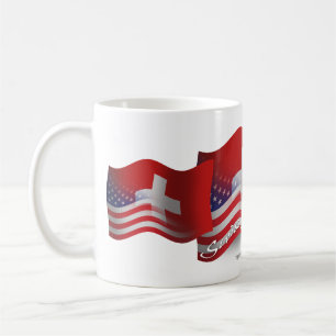 Mug Drapeau de ondulation Suisse-Américain