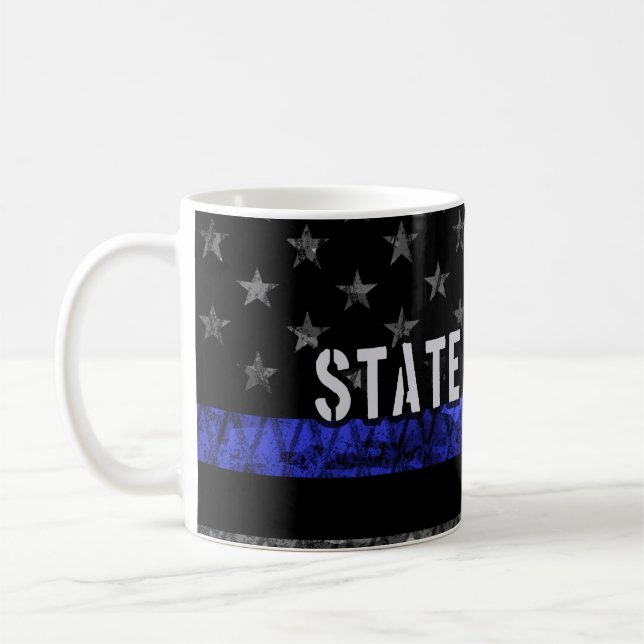 Mug Drapeau de police de l'État en détresse (Gauche)