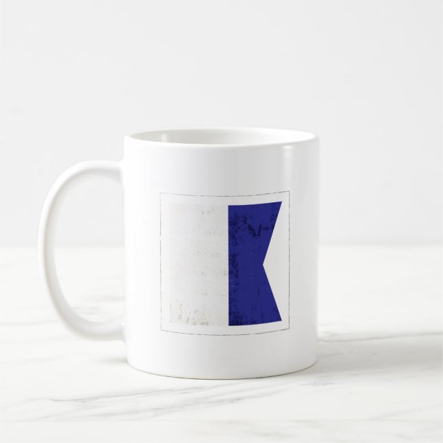 Mug Drapeau de signal nautique de la lettre "A" (Gauche)
