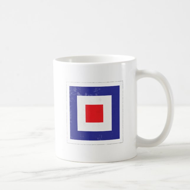 Mug Drapeau de signal nautique de la lettre "W" (Droite)