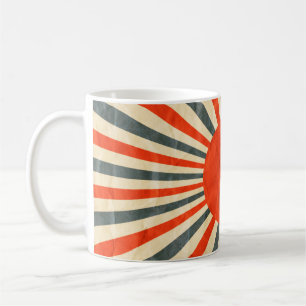 Mug Drapeau de soleil rouge sur texture papier, style