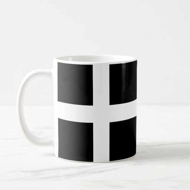 Mug Drapeau de St Piran/drapeau des Cornouailles (Gauche)