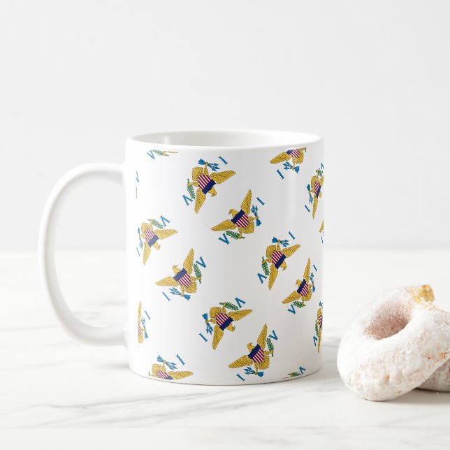 Mug Drapeau des îles Vierges américaines Motif USVI (Avec donut)