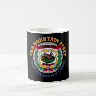 MUG DRAPEAU D'ÉTAT DE LA MONTAGNE DE VIRGINIE OCCIDENT
