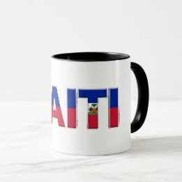 Mug Drapeau d'Haïti Texte | Création de fierté caribée