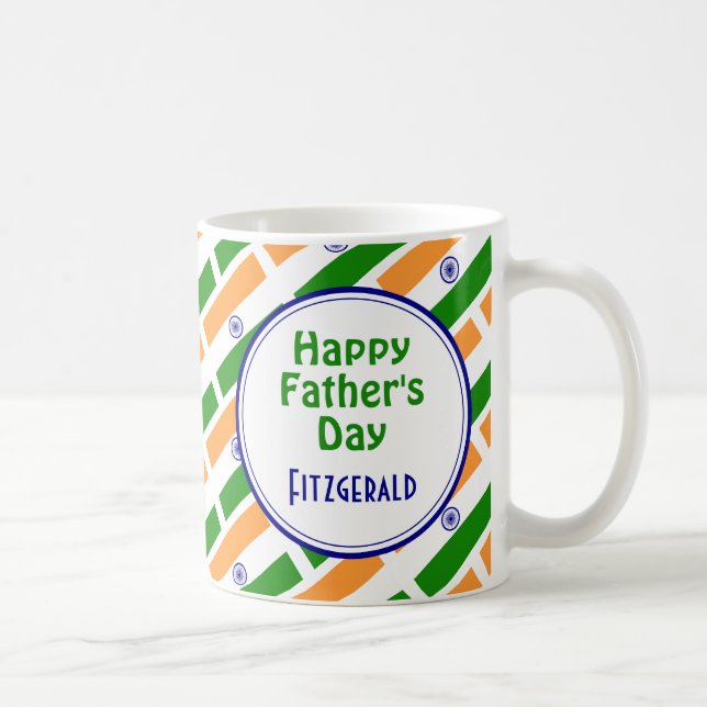 Mug DRAPEAU D'INDE Happy Fête des pères Écriture Custo (Droite)