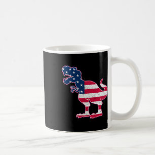 Mug Drapeau Dino Américain 4 juillet Cadeau Patriotic