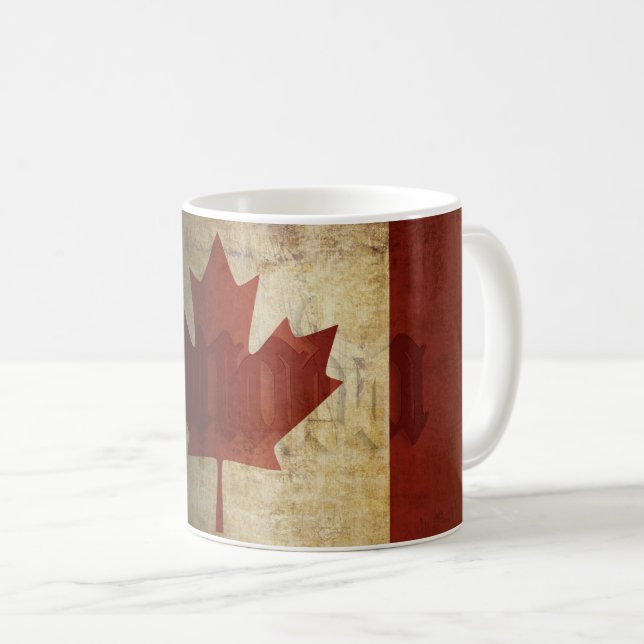Mug Drapeau du Canada / Grunge... (Devant droit)