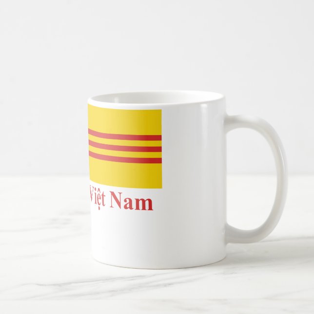 Mug Drapeau du Vietnam du Sud avec le nom dans le (Droite)