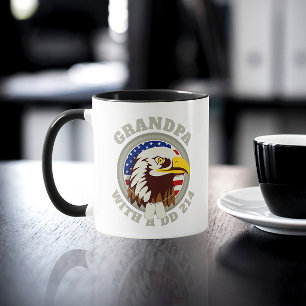 Mug Drapeau Eagle Emblem USA   Grandpa DD 214 Noir