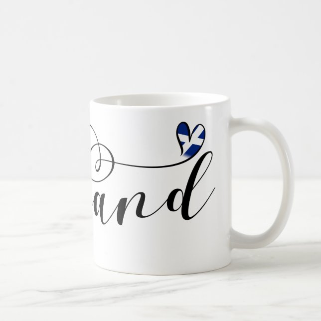 Mug Drapeau écossais en coeur, Scottish Saltire (Droite)