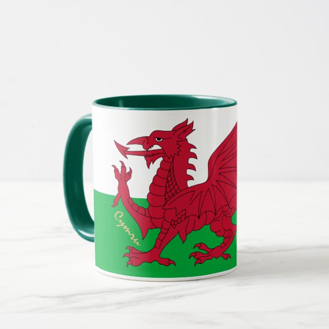 Mug Drapeau gallois & Pays de Galles, patriote cymru / (Devant gauche)