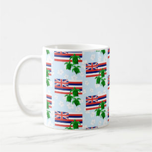 Mug Drapeau Hawaii et tortues de mer vertes Floral
