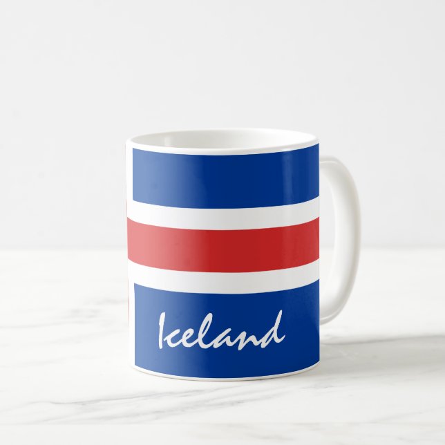 Mug Drapeau islandais & fans de vacances/sports island (Devant droit)