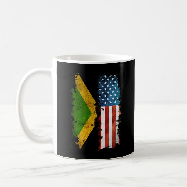 Mug Drapeau jamaïcain américain Jamaïque États-Unis (Gauche)