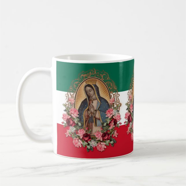 Mug Drapeau mexicain de la dame espagnole de Guadalupe (Gauche)